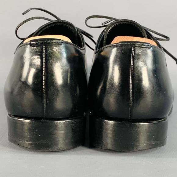 PRADA Black Perforated Leather Derby Lace-Up Shoes - Picture 3 of 10